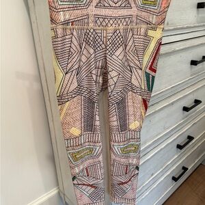 NIYAMA SOL Patterned Geometric Print Leggings - Multicolor (capris)